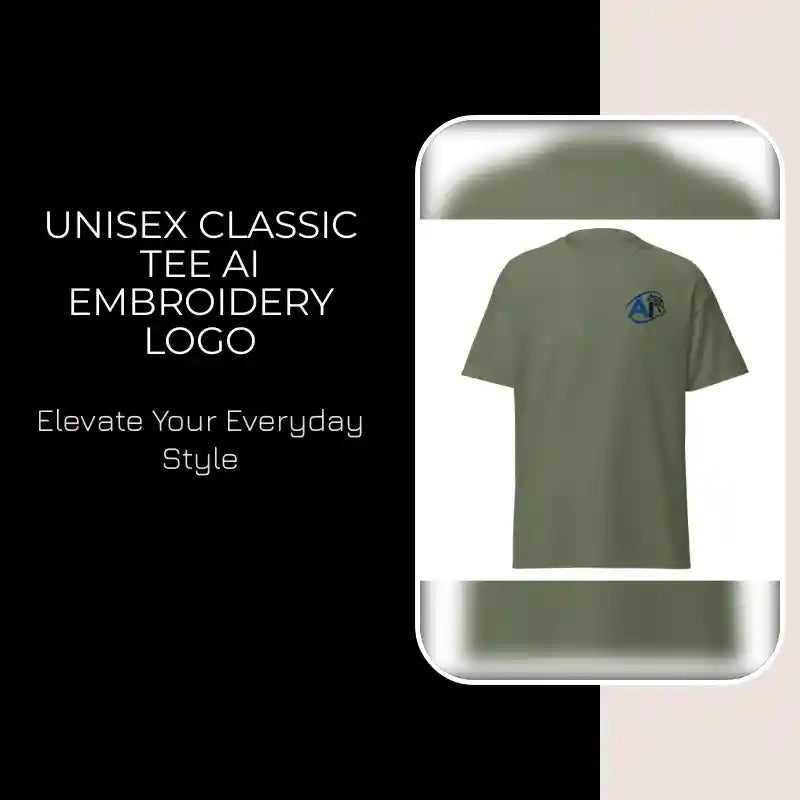 Unisex classic tee AI Embroidery logo by@Outfy