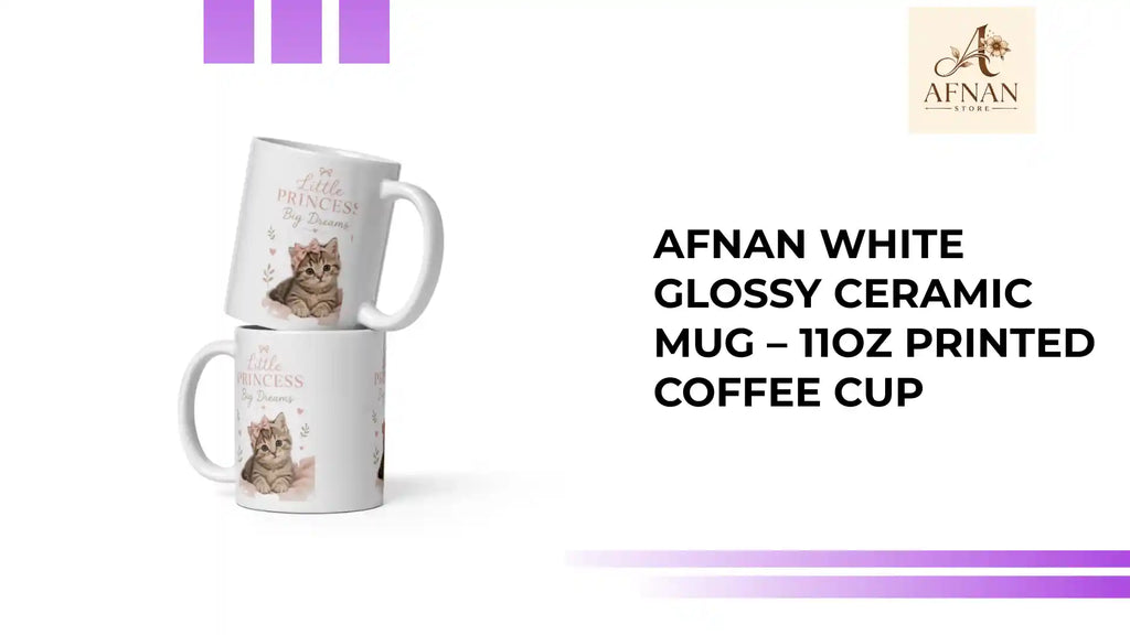 Afnan White Glossy Ceramic Mug &ndash; 11oz Printed Coffee Cup by@Outfy