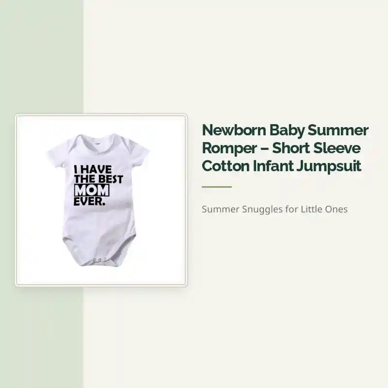 Newborn Baby Summer Romper &ndash; Short Sleeve Cotton Infant Jumpsuit by@Outfy