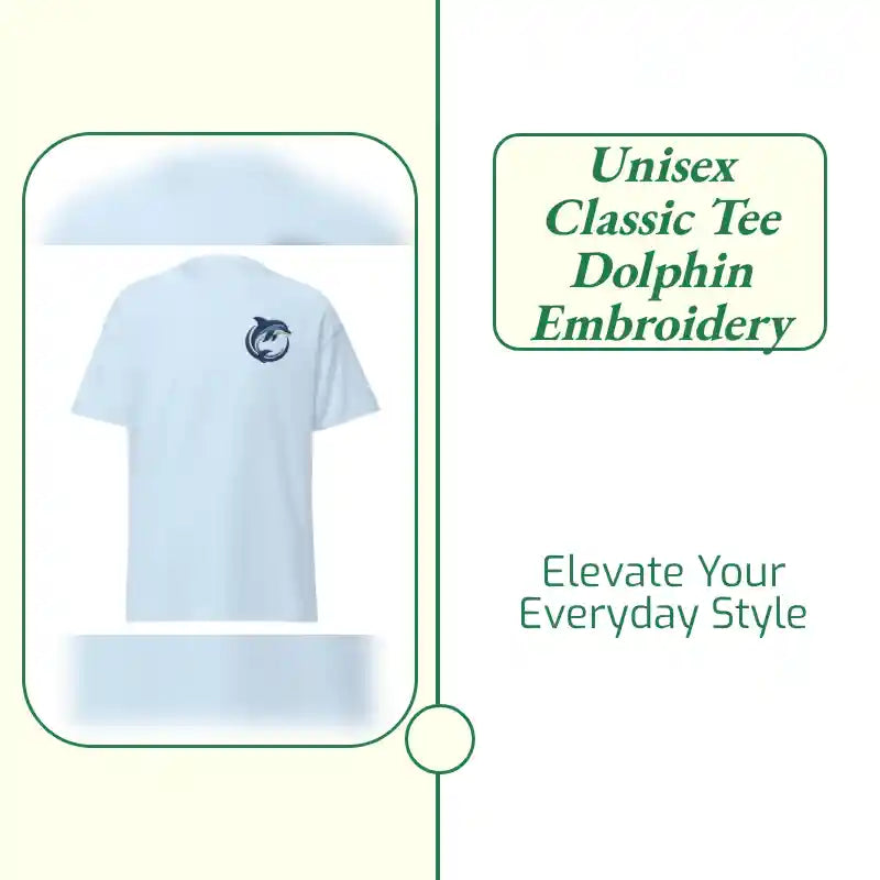 Unisex classic tee Dolphin Embroidery by@Outfy