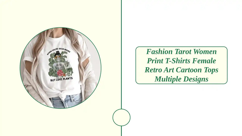 Fashion Tarot Women Print T-shirts Female Retro Art Cartoon Tops multiple designs by@Outfy