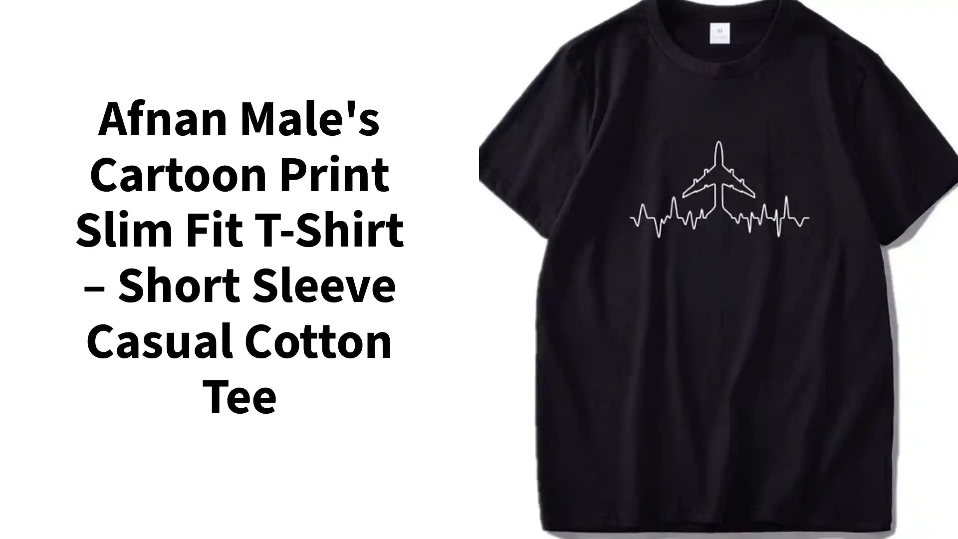 Afnan Male's Cartoon Print Slim Fit T-Shirt &ndash; Short Sleeve Casual Cotton Tee by@Outfy