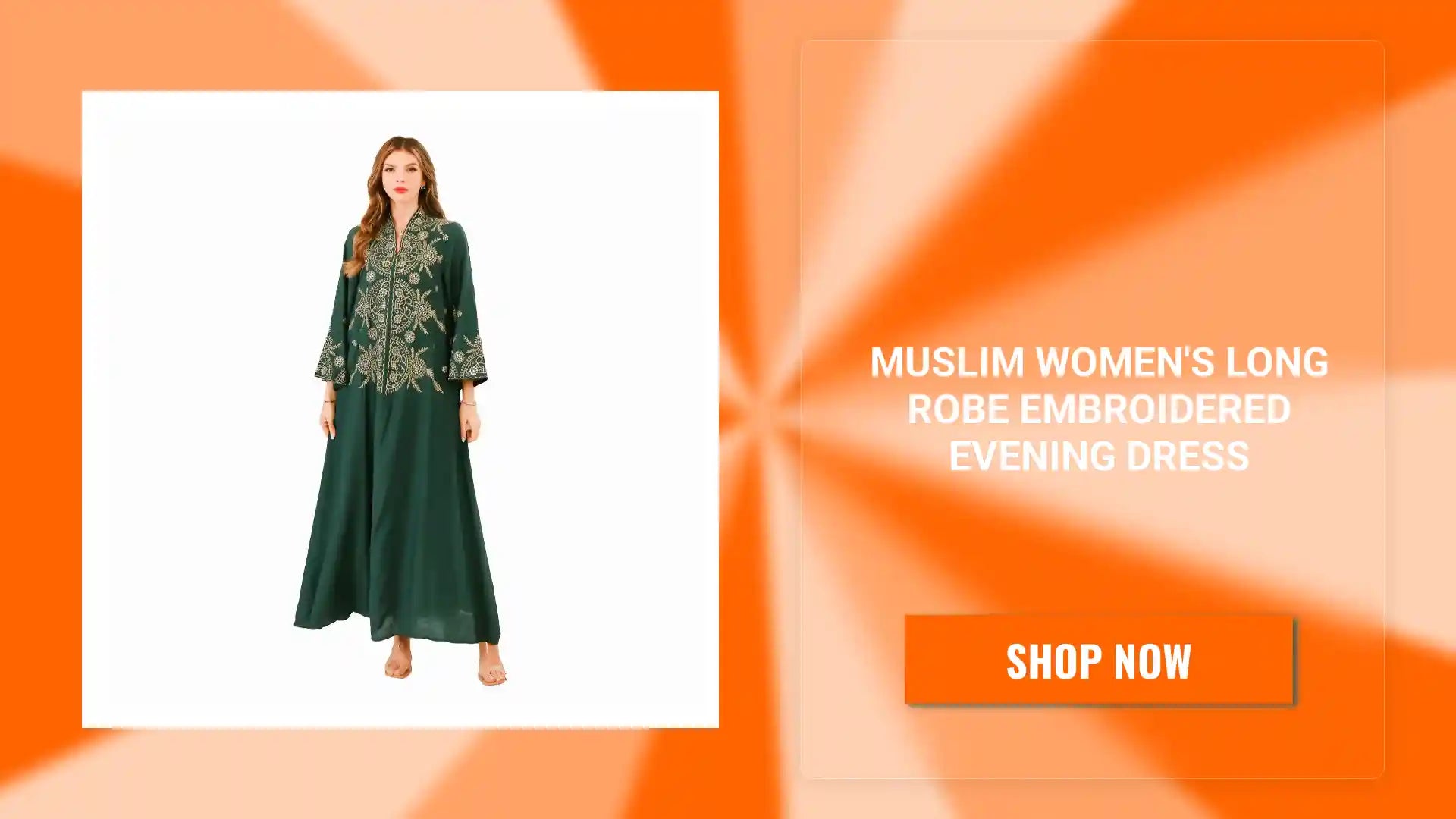 Muslim Women's Long Robe Embroidered Evening Dress by@Outfy