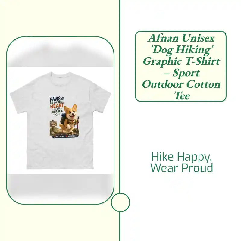 Afnan Unisex 'Dog Hiking' Graphic T-Shirt &ndash; Sport Outdoor Cotton Tee by@Outfy