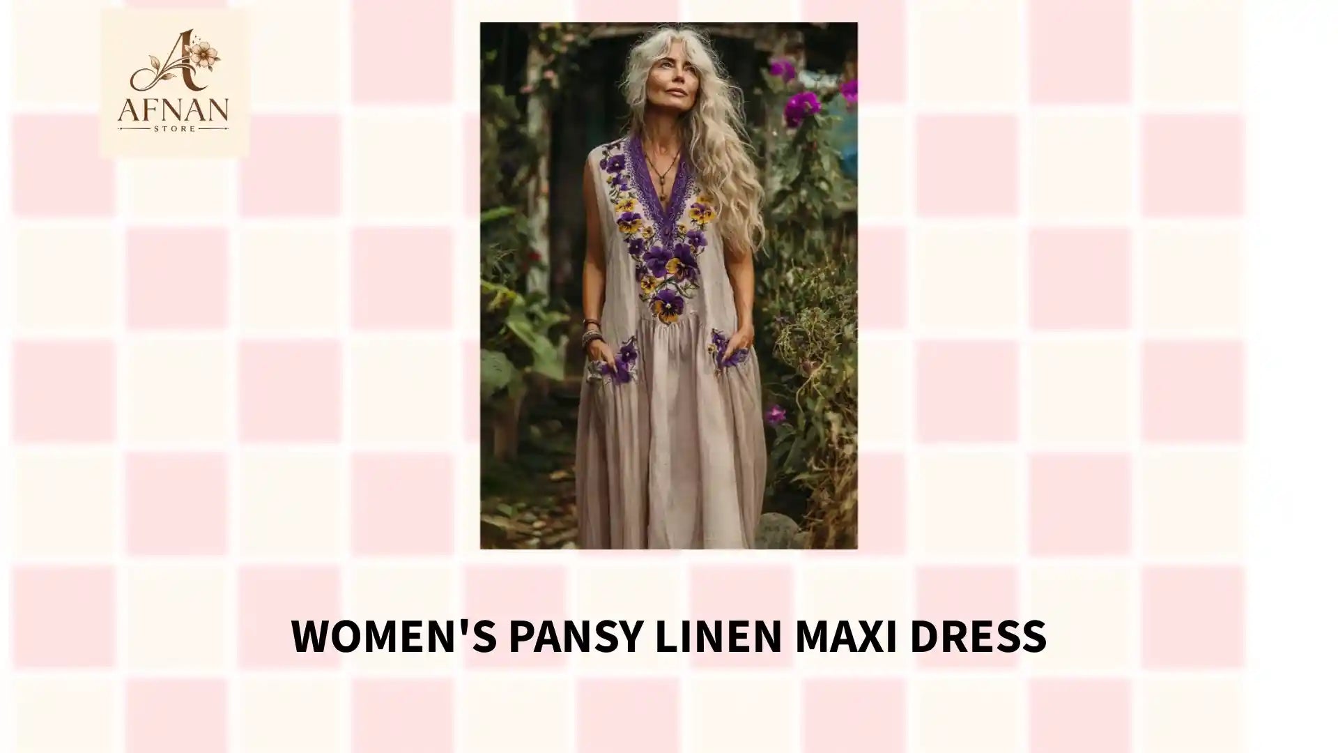 Women's Pansy Linen Maxi Dress by@Outfy