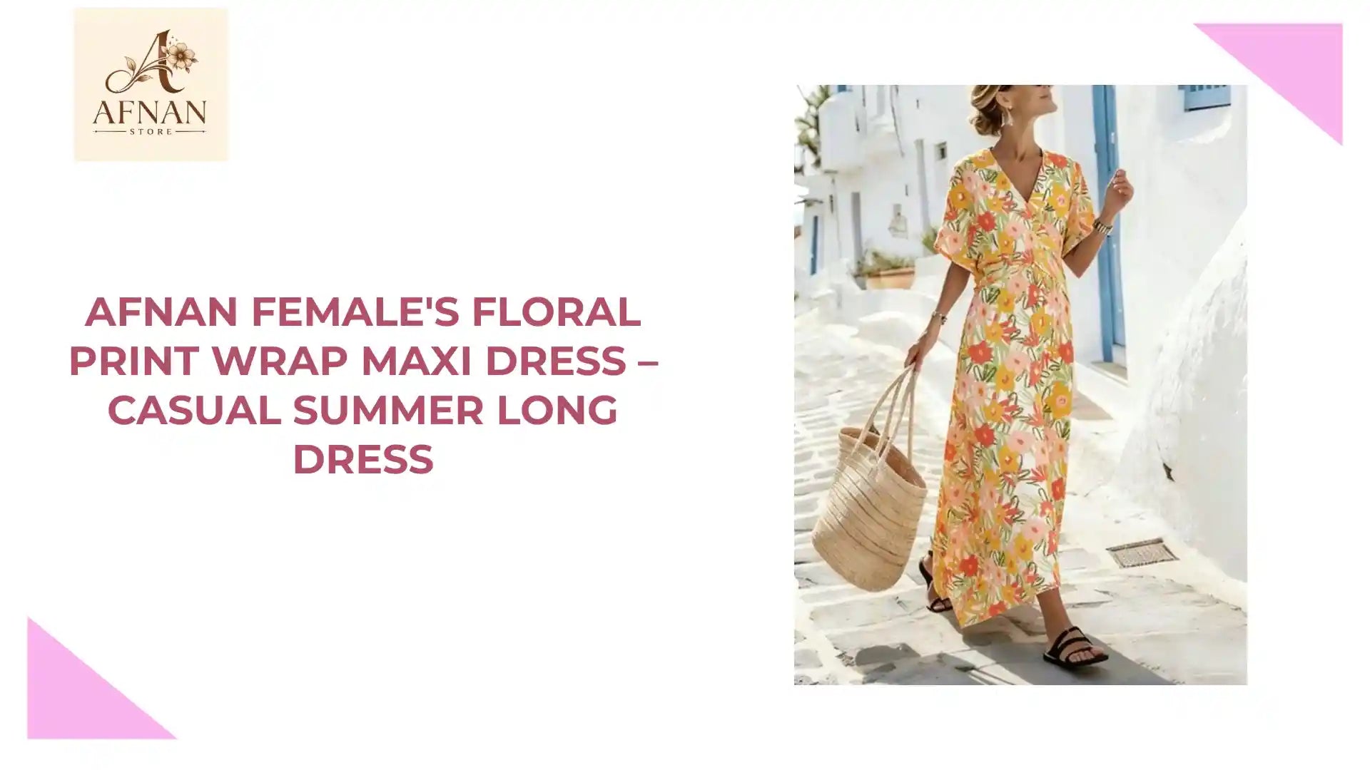 Afnan Female's Floral Print Wrap Maxi Dress &ndash; Casual Summer Long Dress by@Outfy