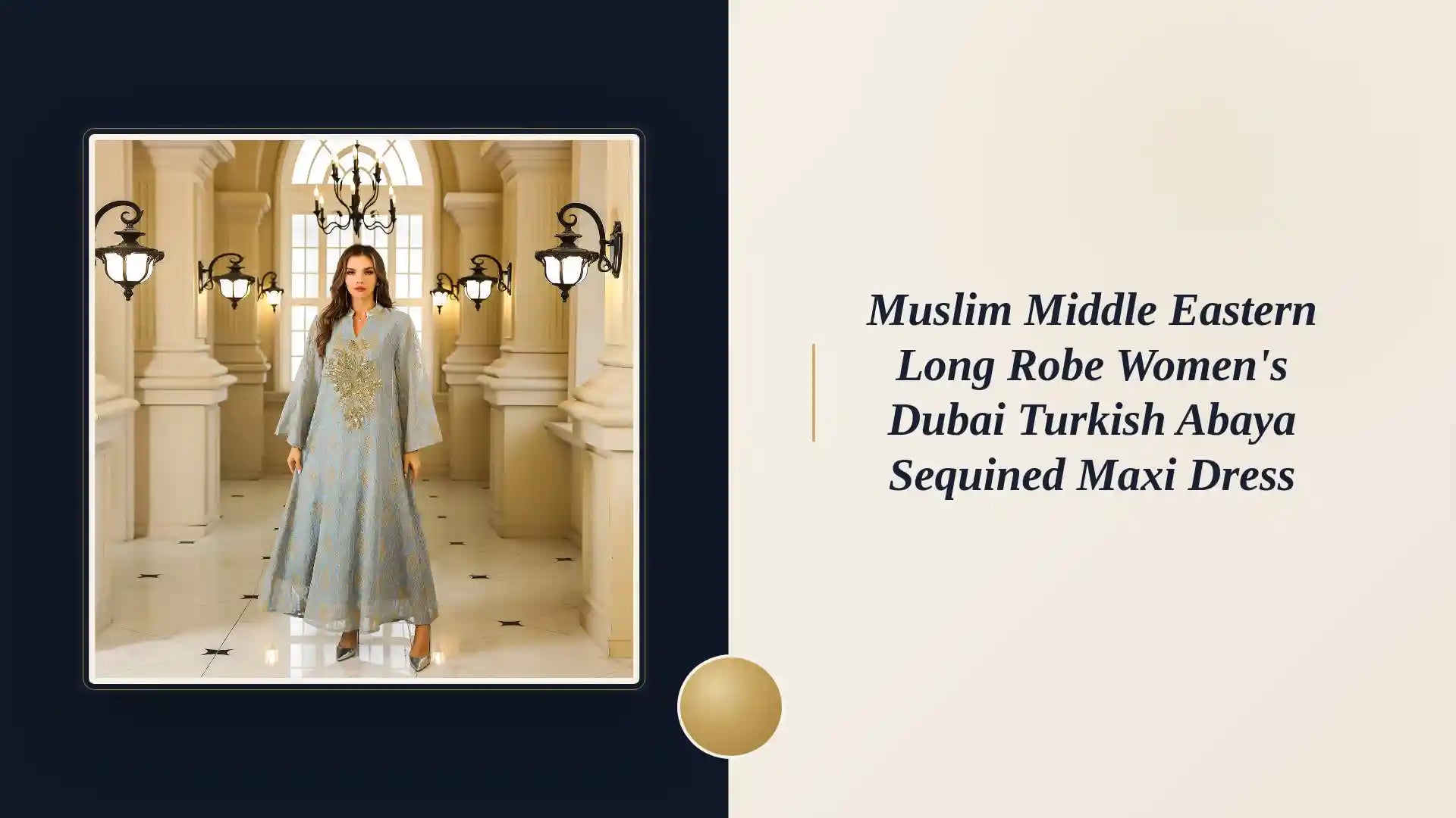 Muslim Middle Eastern Long Robe Women's Dubai Turkish Abaya Sequined Maxi Dress by@Outfy
