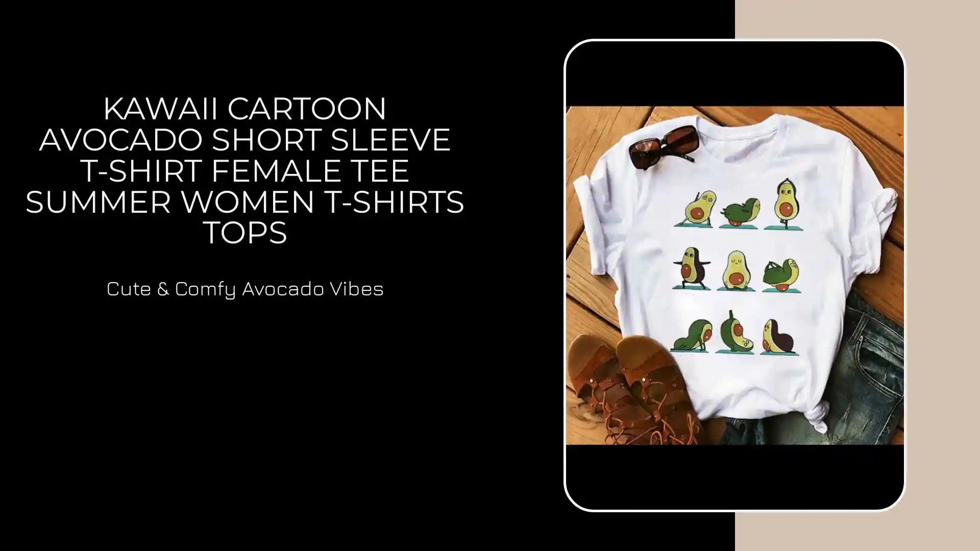 Kawaii Cartoon Avocado Short Sleeve T-shirt Female Tee Summer Women T-shirts Tops by@Outfy