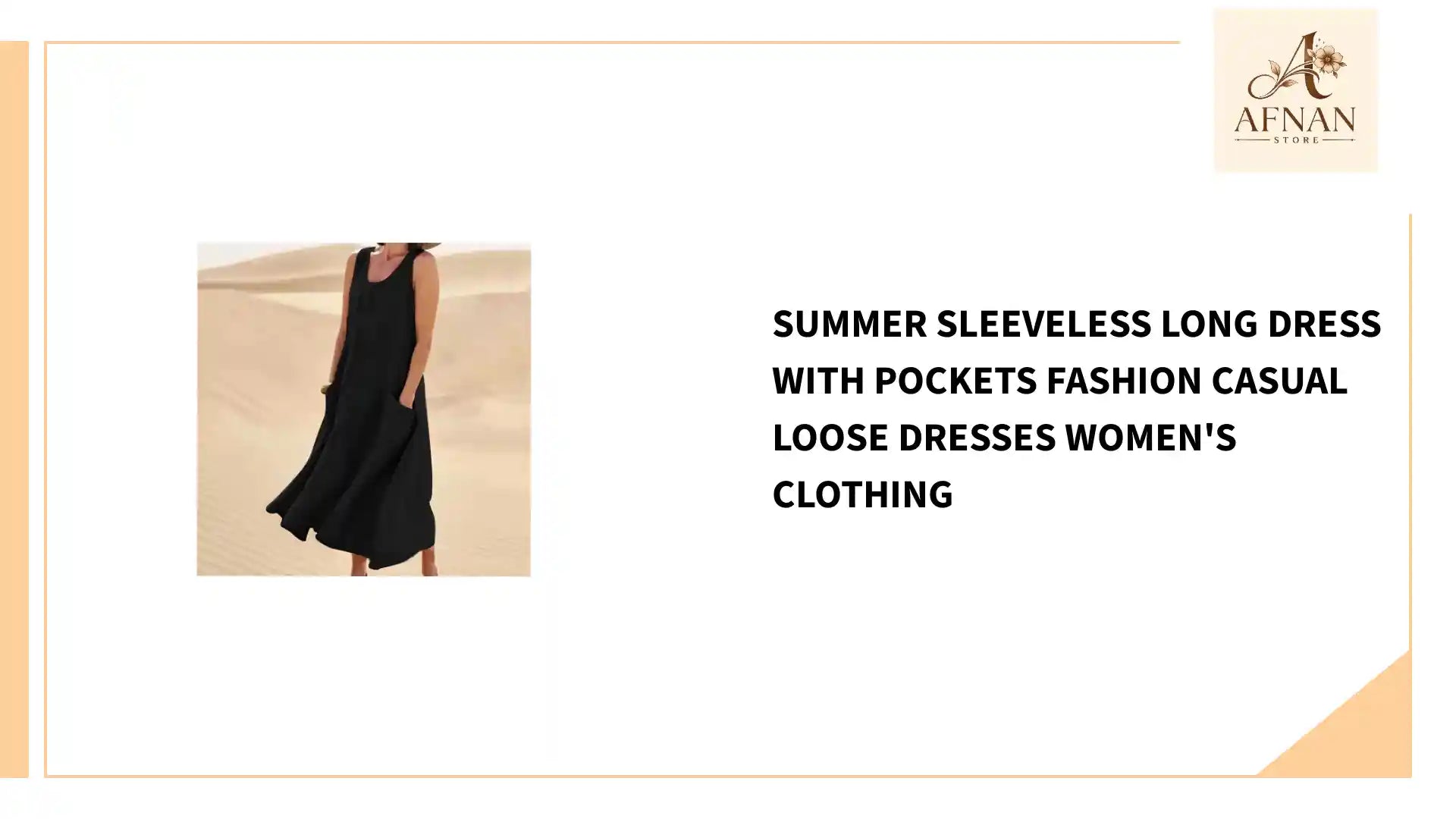Summer Sleeveless Long Dress With Pockets Fashion Casual Loose Dresses Women's Clothing by@Outfy