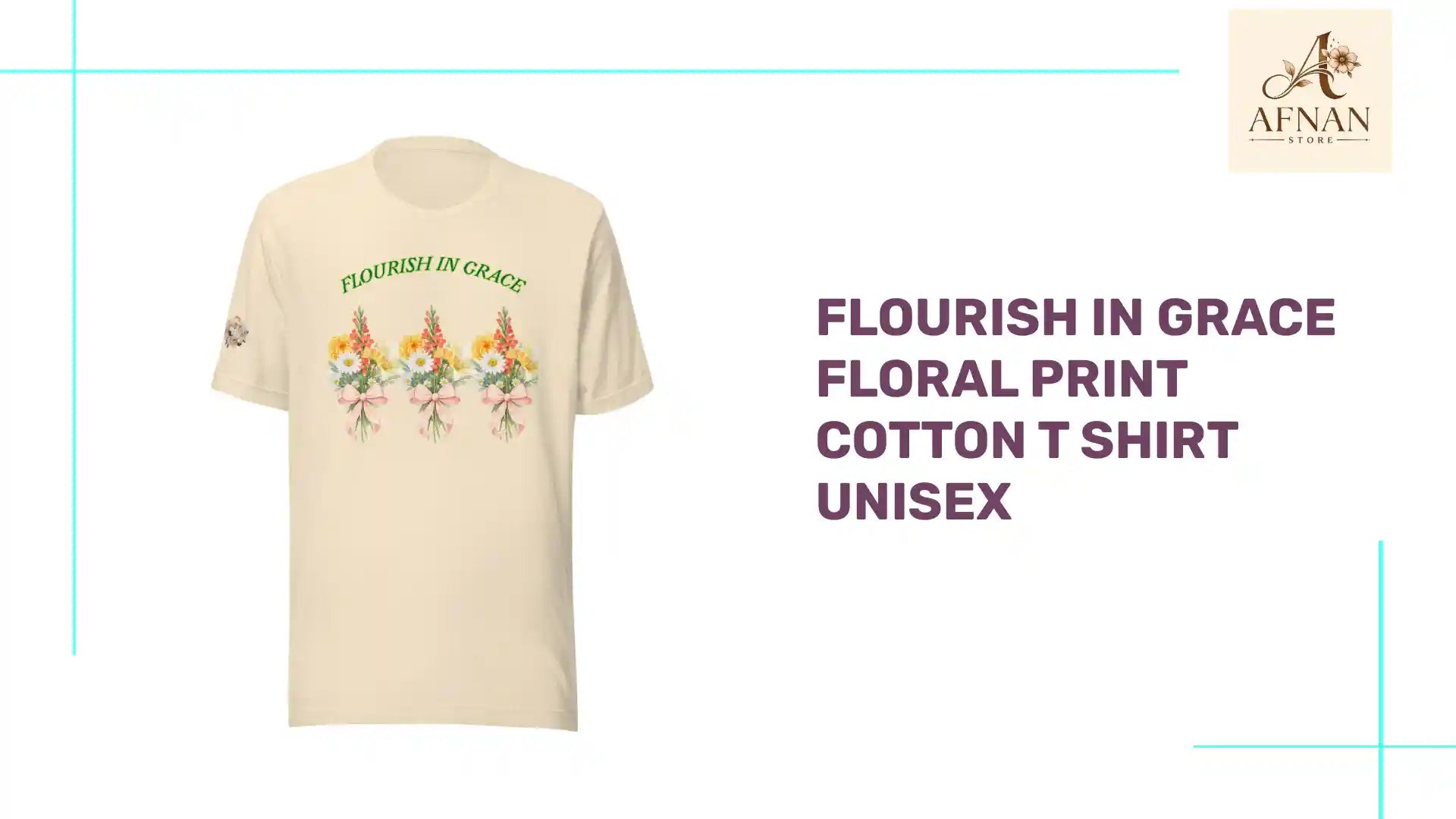 Flourish in Grace floral print Cotton T shirt unisex by@Outfy