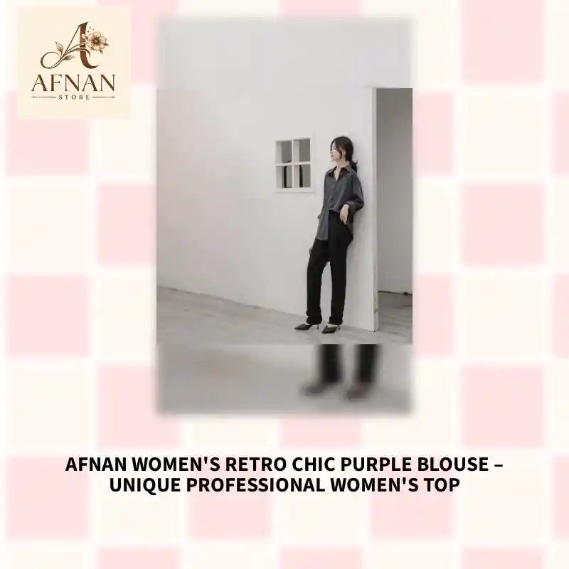 Afnan Women's Retro Chic Purple Blouse &ndash; Unique Professional Women's Top by@Outfy