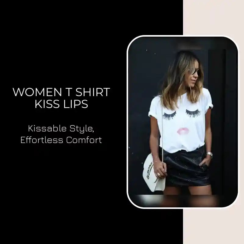Women T shirt Kiss Lips by@Outfy