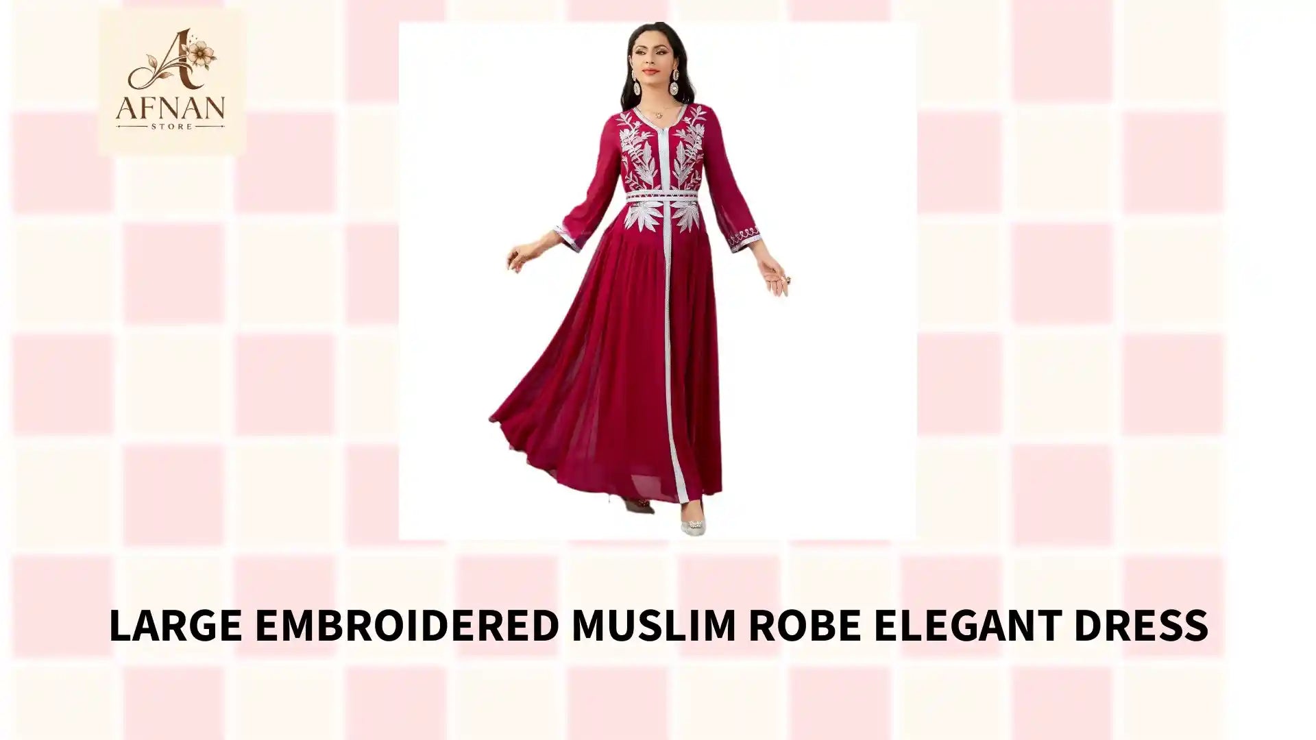 Large Embroidered Muslim Robe Elegant Dress by@Outfy