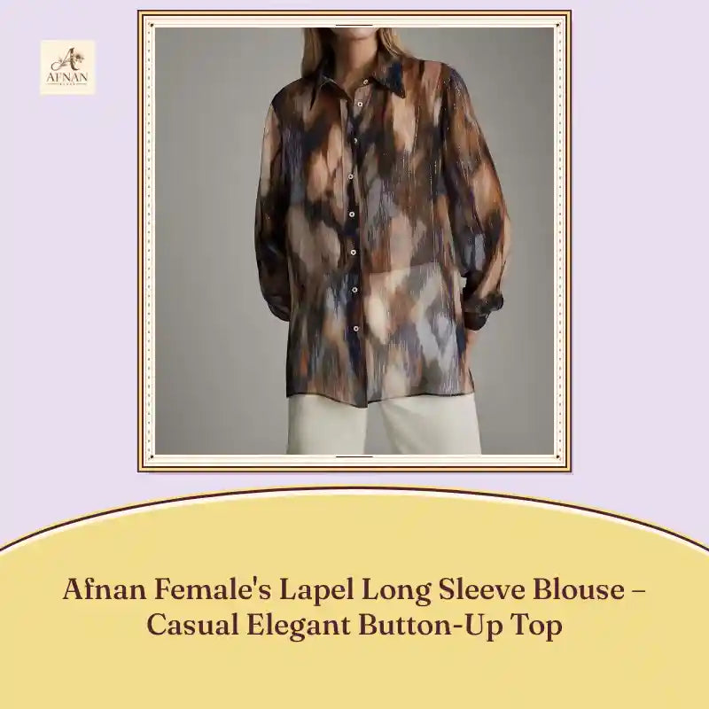 Afnan Female's Lapel Long Sleeve Blouse &ndash; Casual Elegant Button-Up Top by@Outfy