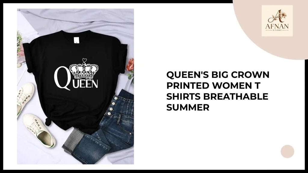 Queen'S Big Crown Printed Women T Shirts Breathable Summer by@Outfy