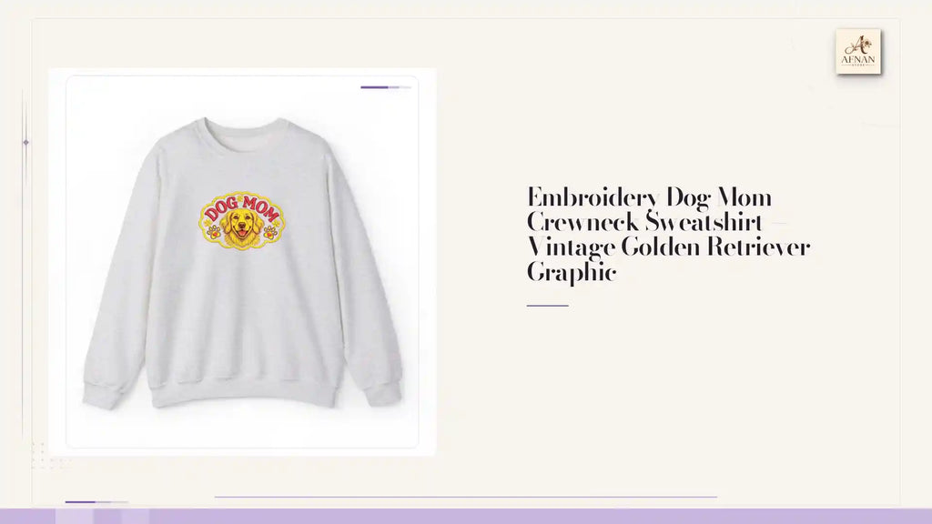 Embroidery Dog Mom Crewneck Sweatshirt &mdash; Vintage Golden Retriever Graphic by@Outfy