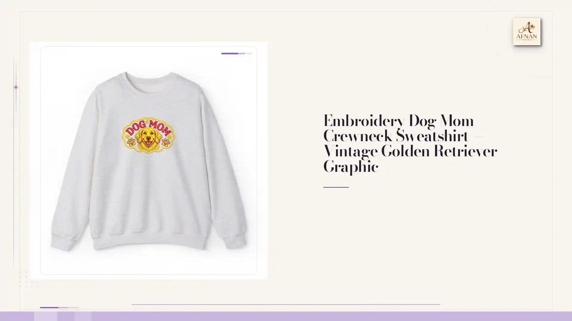 Embroidery Dog Mom Crewneck Sweatshirt &mdash; Vintage Golden Retriever Graphic by@Outfy