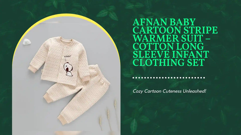 Afnan Baby Cartoon Stripe Warmer Suit &ndash; Cotton Long Sleeve Infant Clothing Set by@Outfy