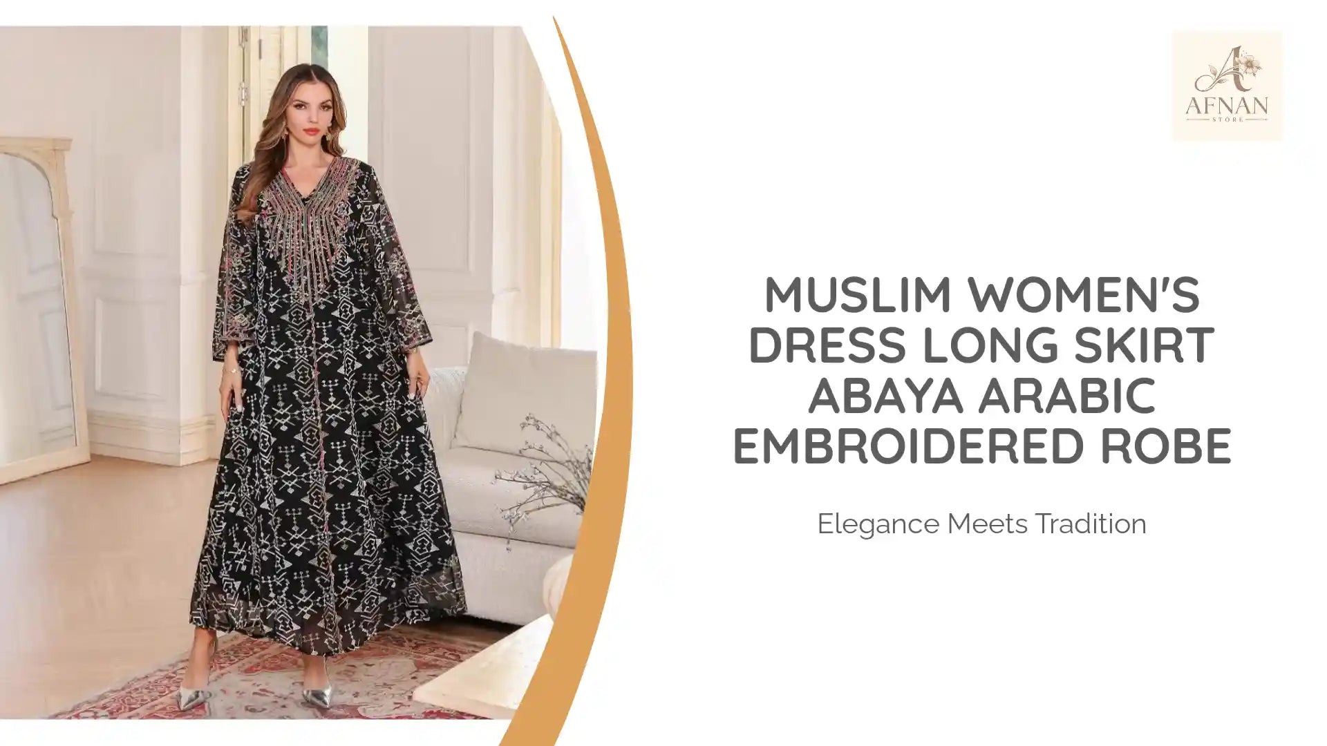 Muslim Women's Dress Long Skirt Abaya Arabic Embroidered Robe by@Outfy