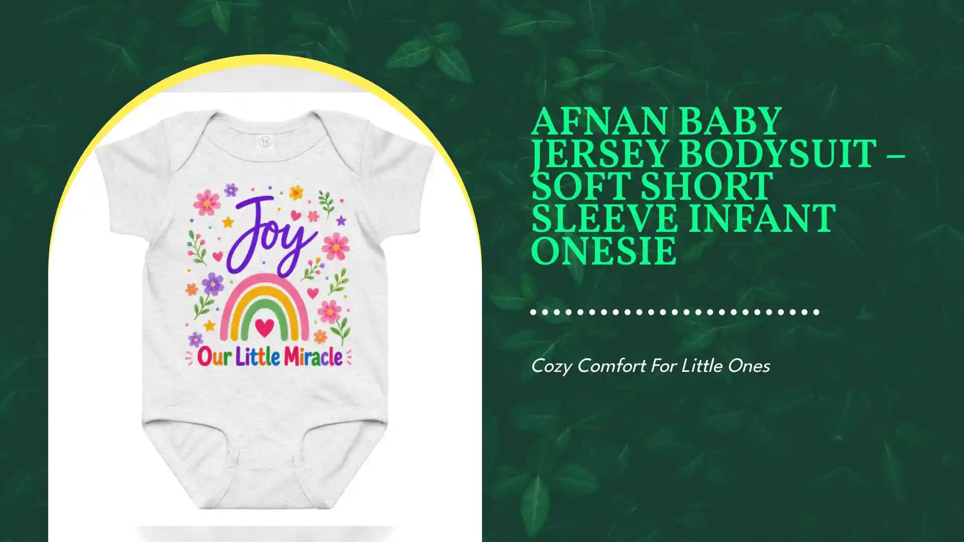 Afnan Baby Jersey Bodysuit &ndash; Soft Short Sleeve Infant Onesie by@Outfy