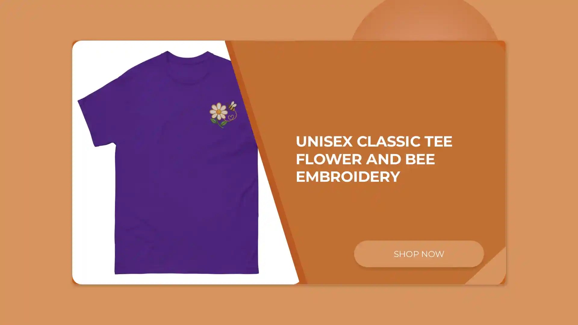 Unisex classic tee Flower and Bee Embroidery by@Outfy