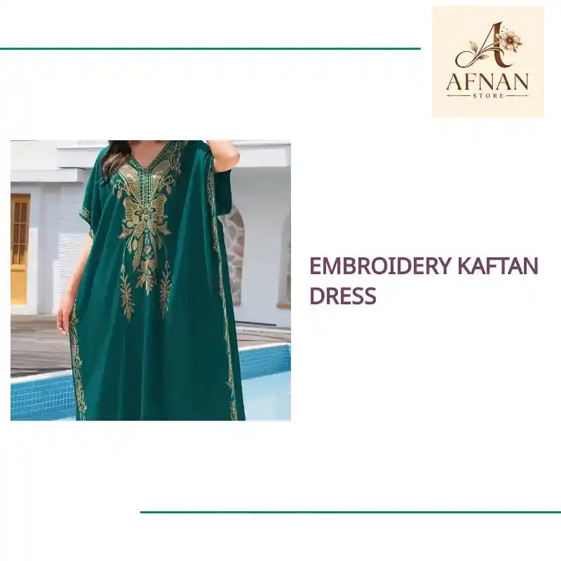 Embroidery Kaftan Dress by@Outfy