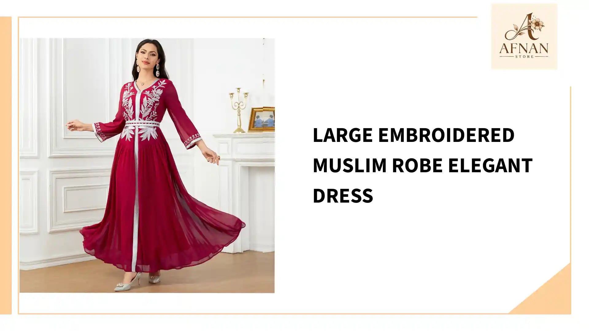 Large Embroidered Muslim Robe Elegant Dress by@Outfy