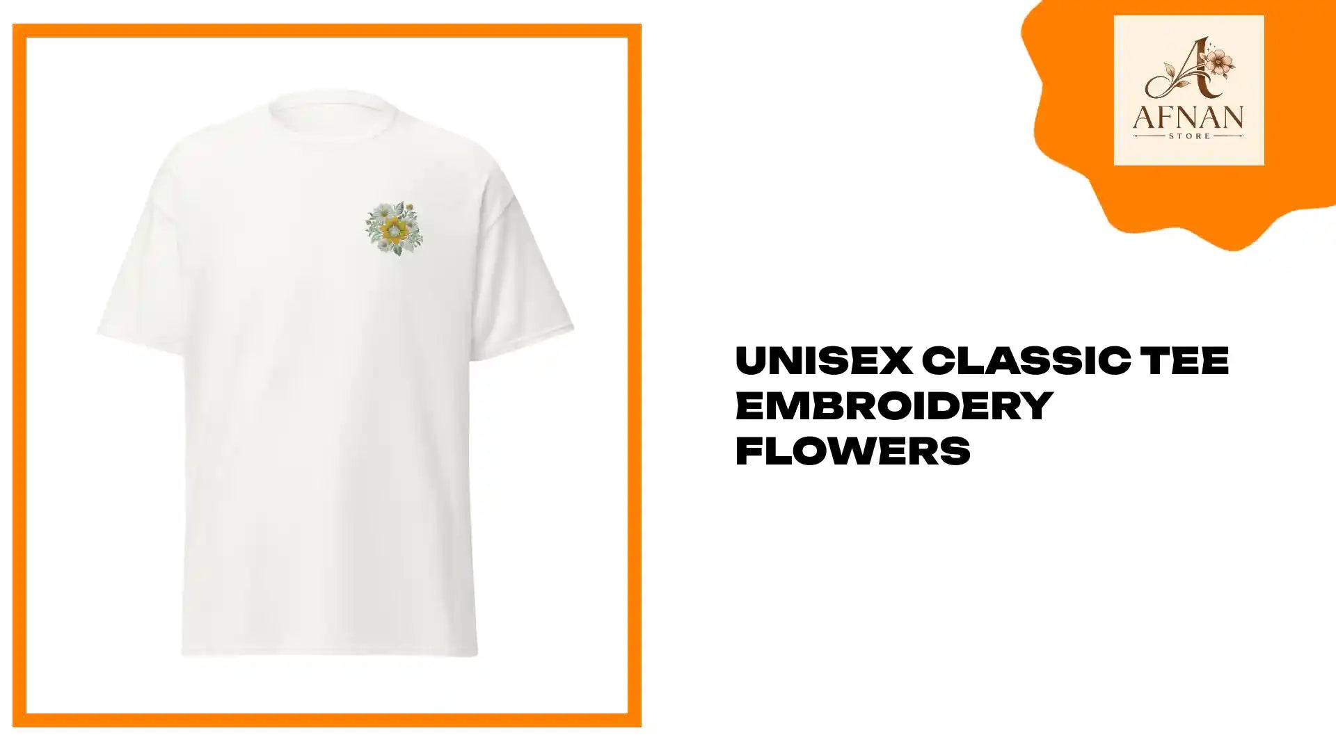 Unisex classic tee Embroidery flowers by@Outfy
