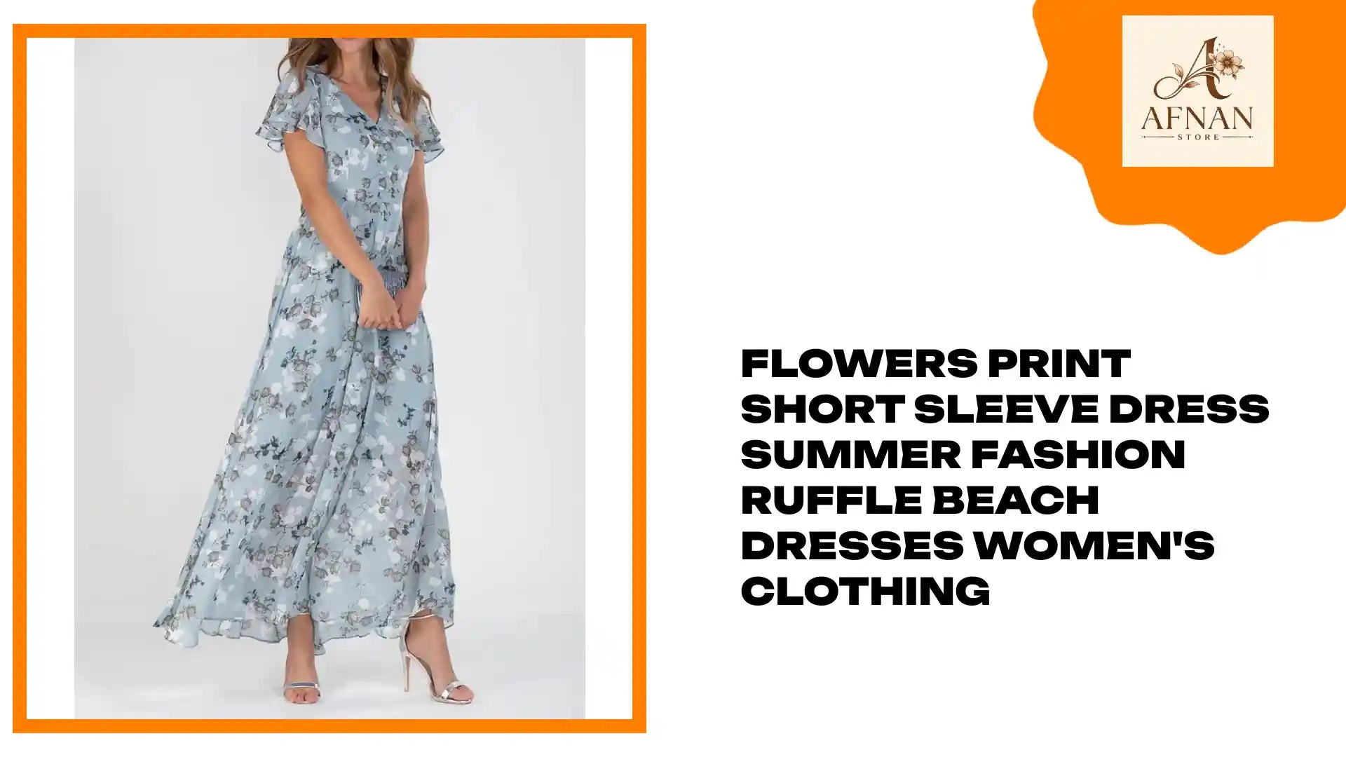 Flowers Print Short Sleeve Dress Summer Fashion Ruffle Beach Dresses Women's Clothing by@Outfy