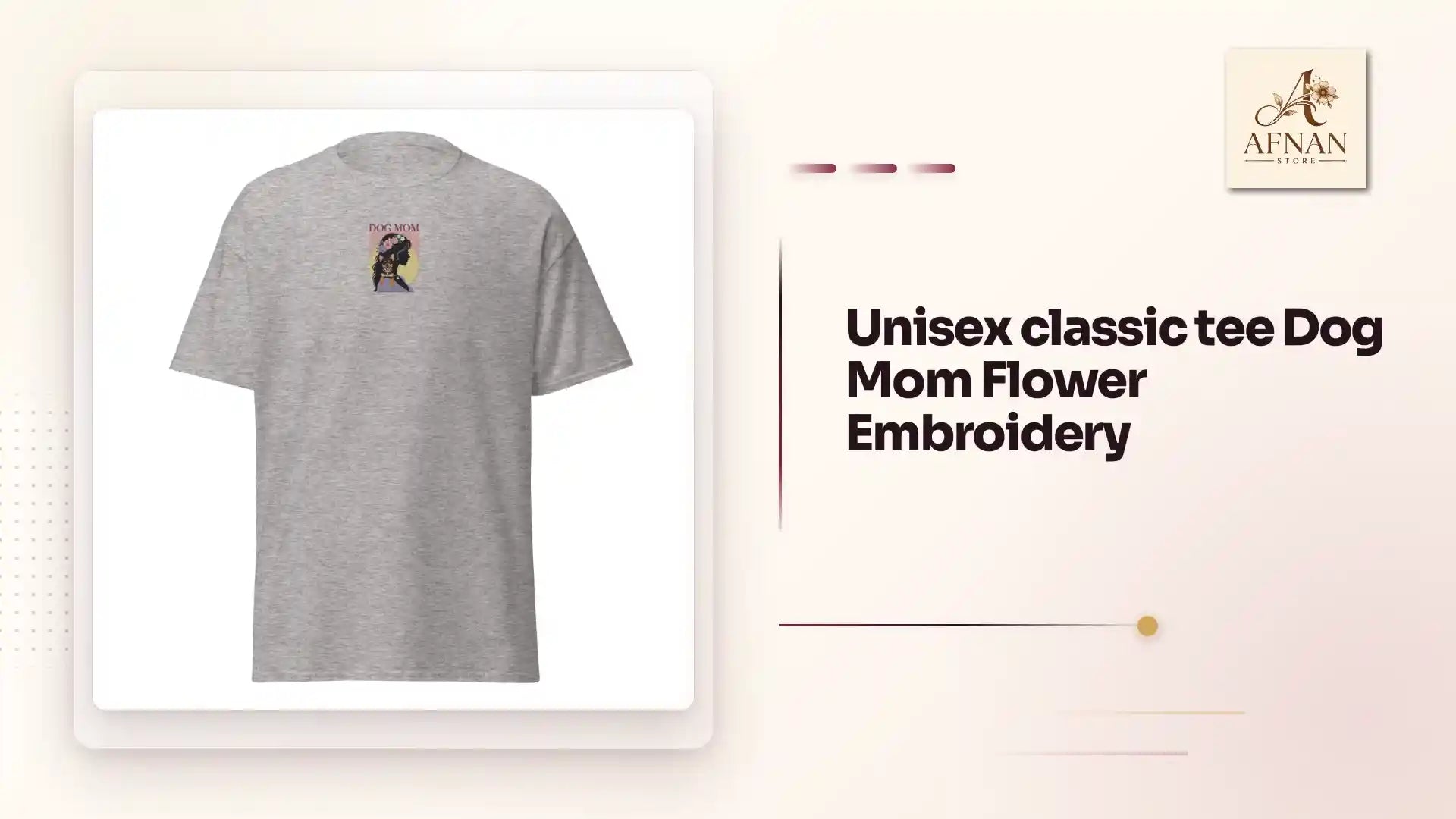 Unisex classic tee Dog Mom Flower Embroidery by@Outfy