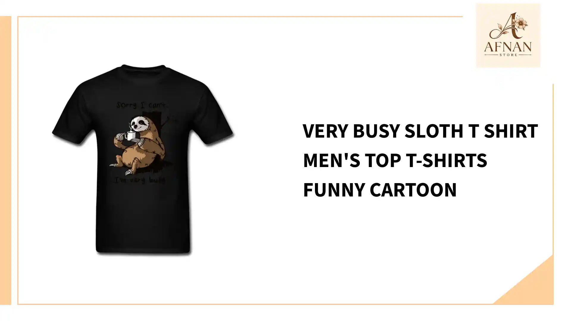Very Busy Sloth T Shirt Men's Top T-shirts Funny Cartoon by@Outfy