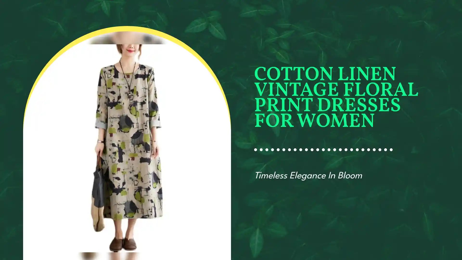 Cotton Linen Vintage Floral Print Dresses For Women by@Outfy