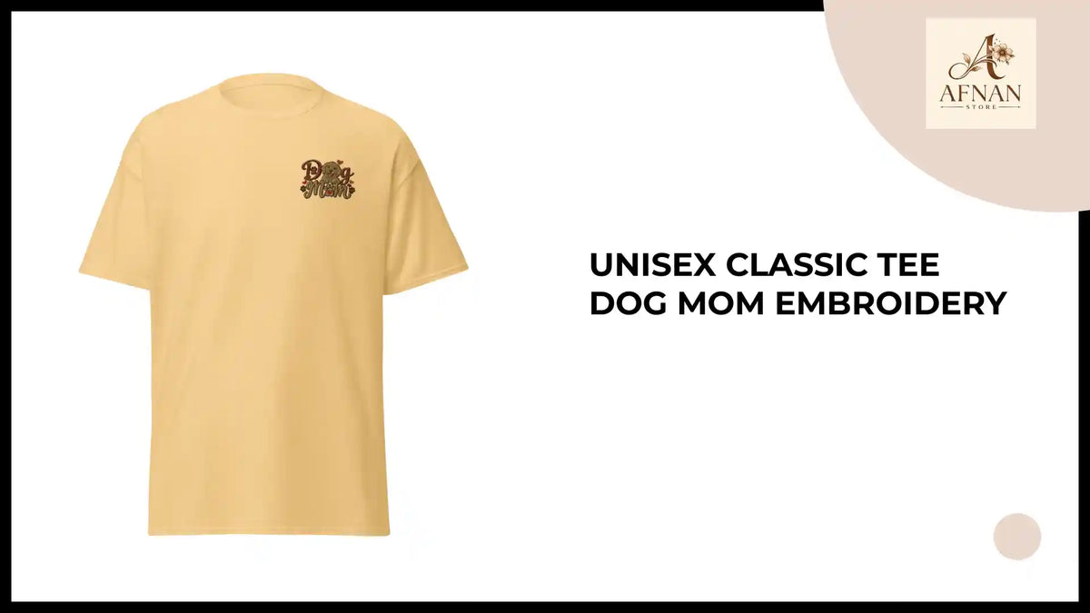 Unisex classic tee Dog Mom Embroidery by@Outfy