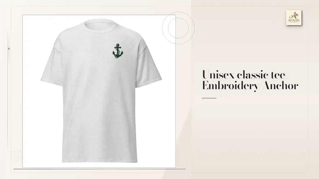Unisex classic tee Embroidery Anchor by@Outfy