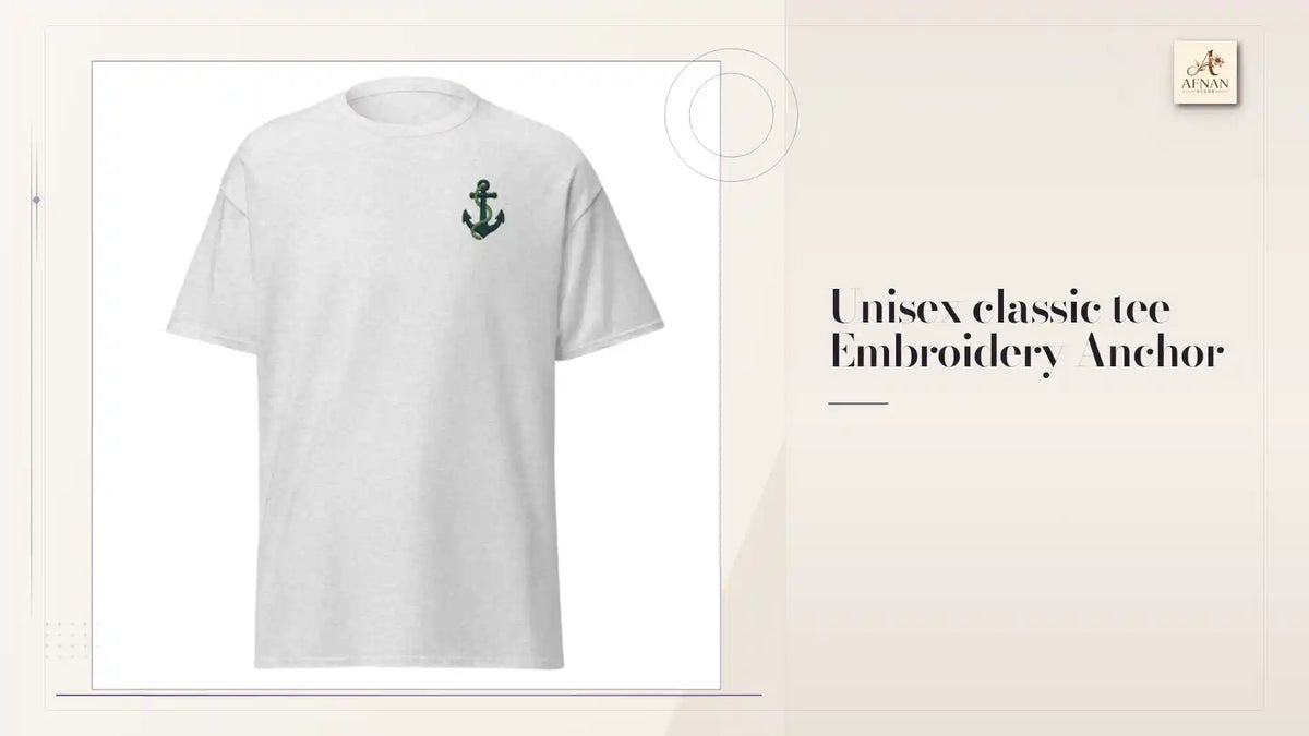Unisex classic tee Embroidery Anchor by@Outfy
