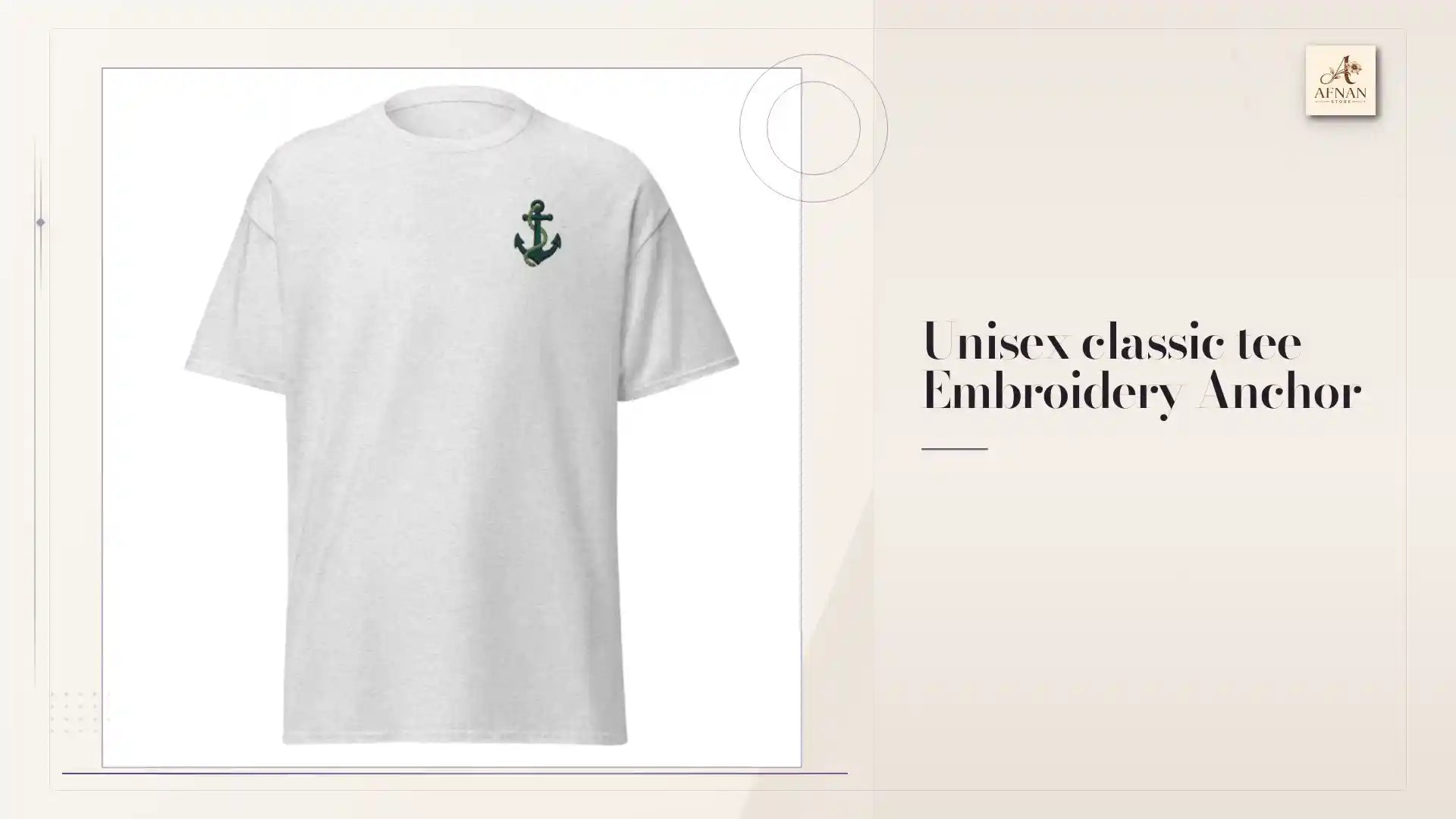 Unisex classic tee Embroidery Anchor by@Outfy