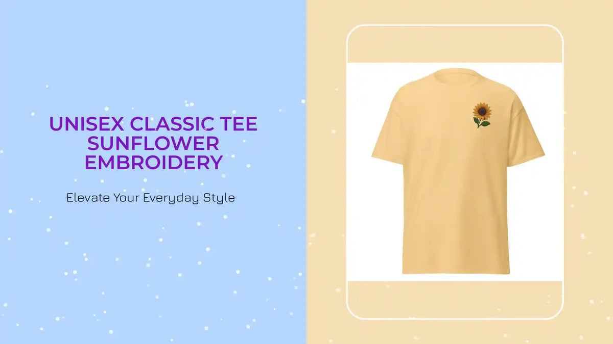 Unisex classic tee Sunflower Embroidery by@Outfy