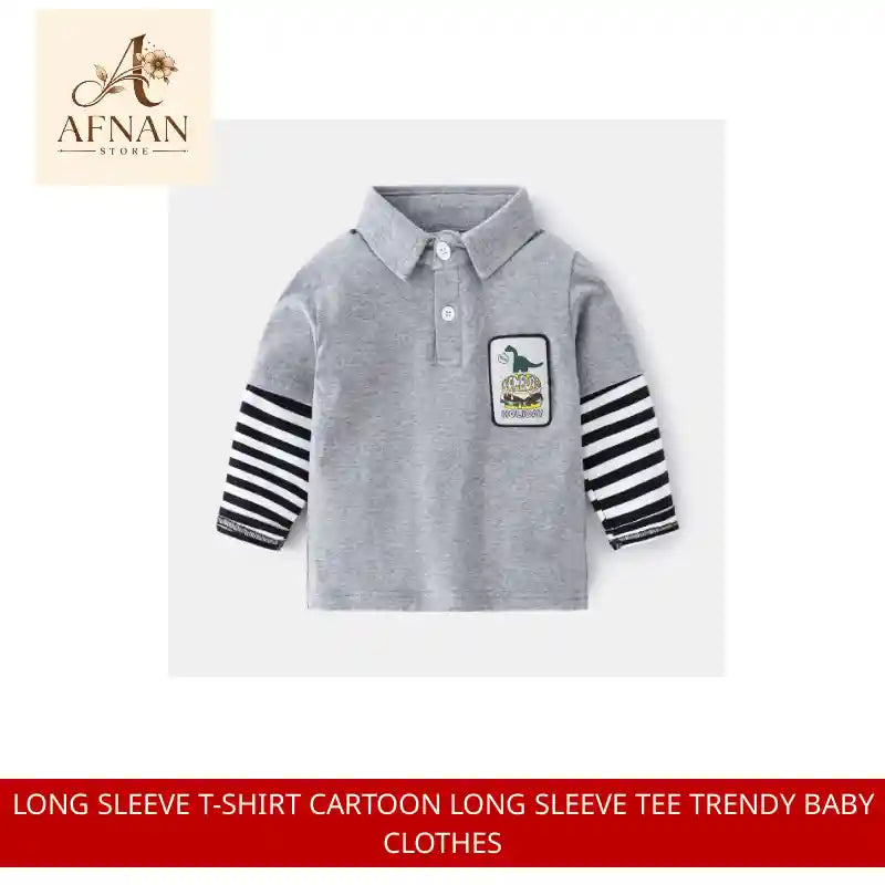 Long Sleeve T-Shirt Cartoon Long Sleeve Tee Trendy Baby Clothes by@Outfy