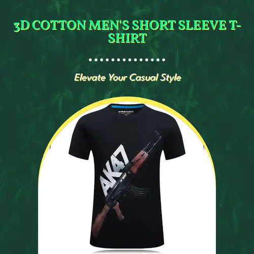 3D cotton men's short sleeve T-shirt by@Outfy