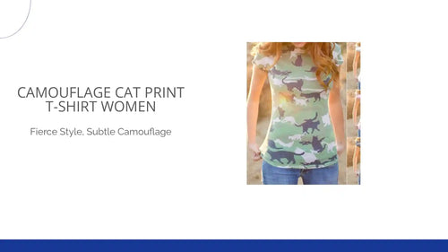 Camouflage cat print T-shirt women by@Outfy