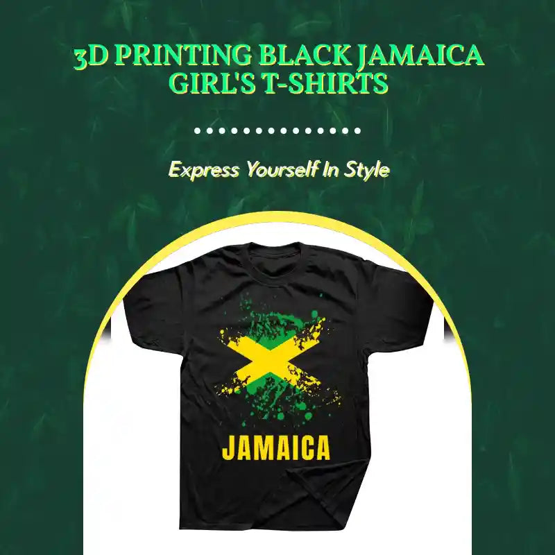 3D Printing Black Jamaica Girl's T-shirts by@Outfy