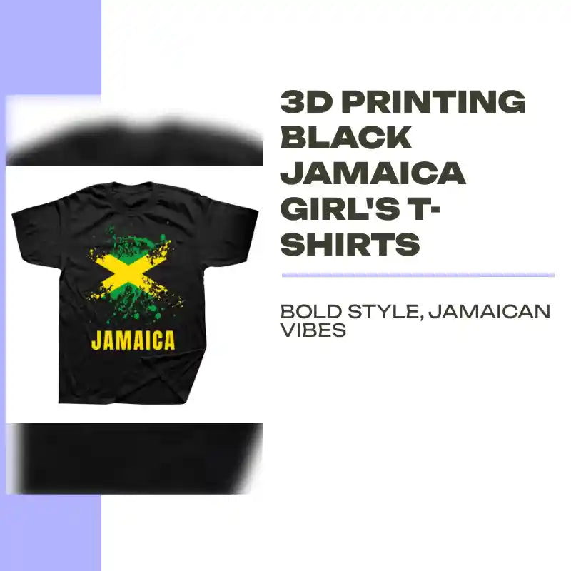 3D Printing Black Jamaica Girl's T-shirts by@Outfy