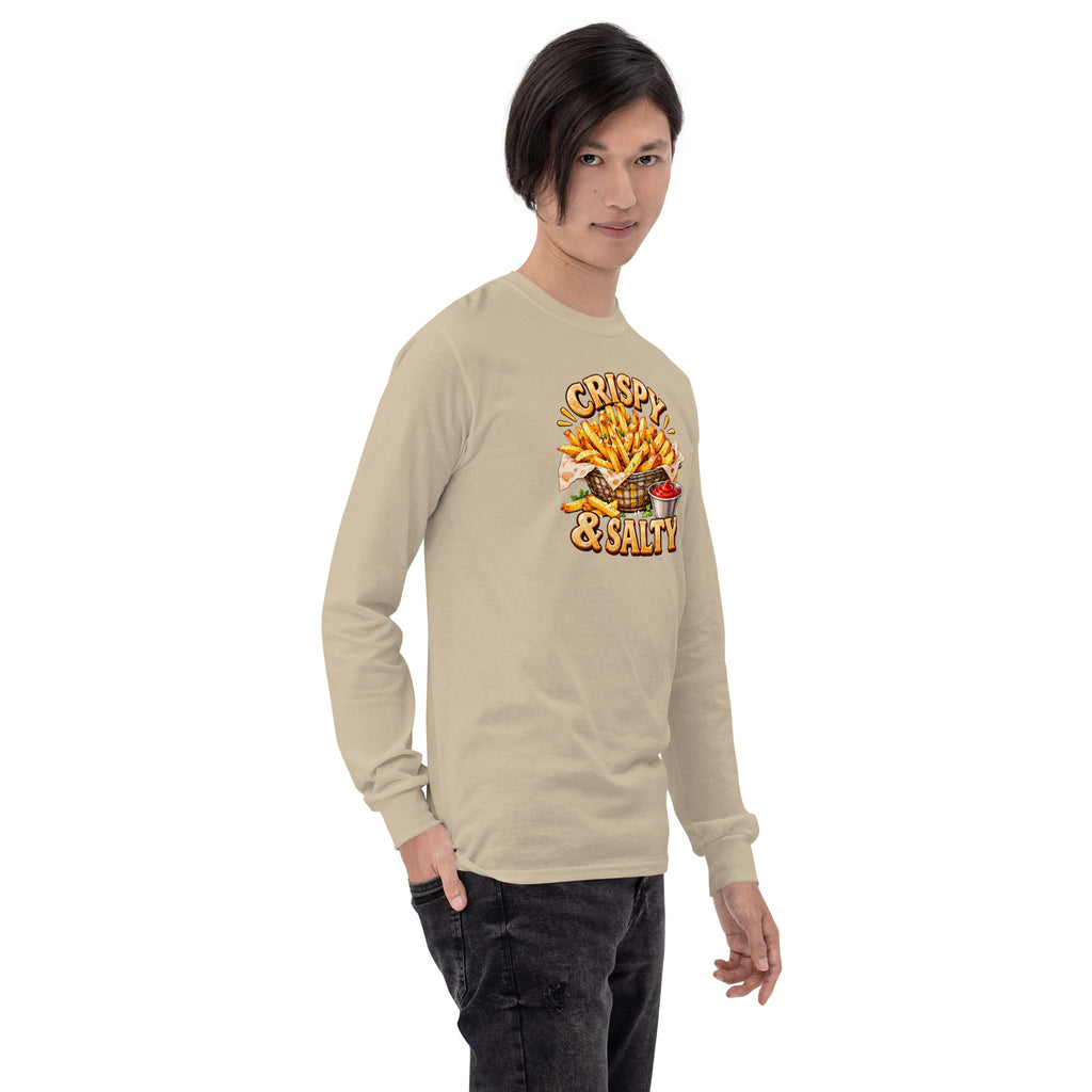 Unisex Long Sleeve Shirt Cripsy and Salty for fast food lover – Afnan store